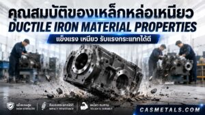 ตัวอย่างชิ้นส่วนเหล็กหล่อเหนียวอุตสาหกรรม พร้อมสื่อถึงคุณสมบัติด้านความแข็งแรง ความเหนียว และความทนทานต่อแรงกระแทก