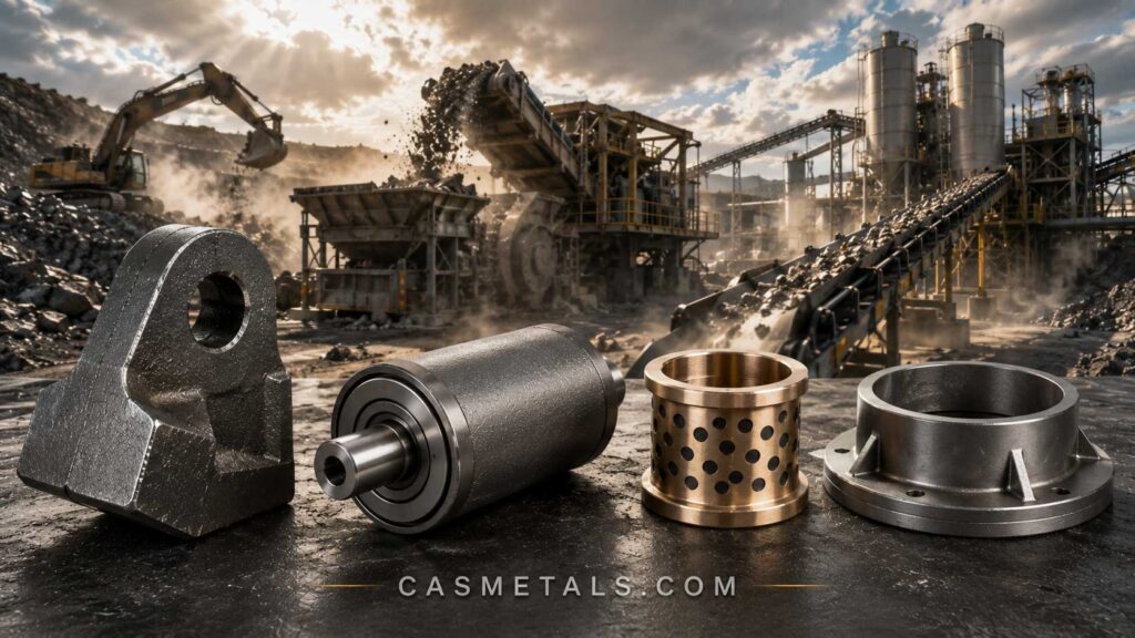วัสดุทนการสึกหรอสำหรับงานอุตสาหกรรม พร้อมตัวอย่างชิ้นส่วนเครื่องจักร Mining Crusher Conveyor และ Bronze Bushing