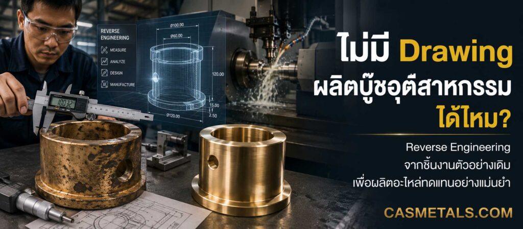ไม่มี Drawing ผลิตบู๊ชอุตสาหกรรมได้ไหม? แนวทางทำงานจากตัวอย่างเดิม 1 CAS P2 0033