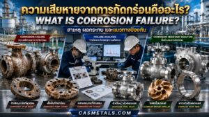 ตัวอย่างความเสียหายจากการกัดกร่อนของชิ้นส่วนอุตสาหกรรม พร้อมการวิเคราะห์สาเหตุและวัสดุป้องกันการกัดกร่อน