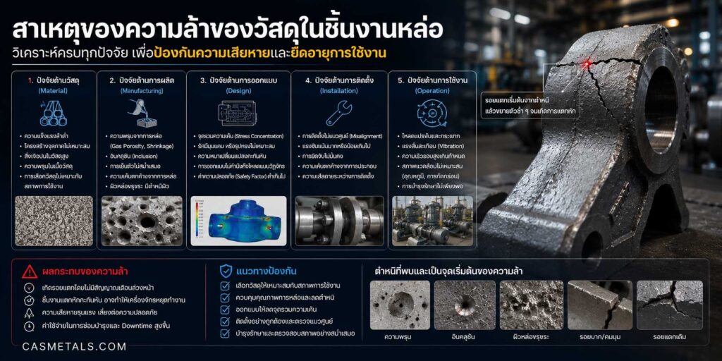 สาเหตุของความล้าของวัสดุในชิ้นงานหล่อ
