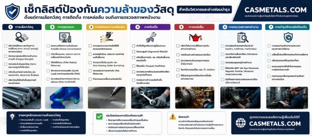 Checklist ป้องกันความล้าของวัสดุ