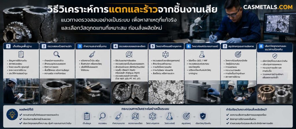 วิธีวิเคราะห์การแตกและร้าวจากชิ้นงานเสีย