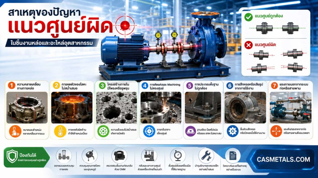 สาเหตุของปัญหาแนวศูนย์ผิดในชิ้นงานหล่อ 9 สาเหตุของปัญหาแนวศูนย์ผิดในชิ้นงานหล่อ