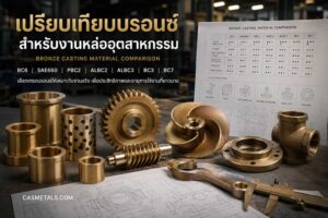 เปรียบเทียบบรอนซ์ BC6 SAE660 PBC2 ALBC3 สำหรับงานหล่ออุตสาหกรรม บู๊ช เฟือง ใบพัดปั๊ม และชิ้นส่วนเครื่องจักร