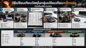 วิธีเปรียบเทียบวัสดุในกลุ่มเปรียบเทียบเหล็กหล่อ