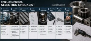 Checklist เลือกวัสดุเปรียบเทียบเหล็กกล้า