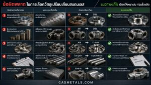 ข้อผิดพลาดในการเลือกวัสดุเปรียบเทียบสแตนเลส