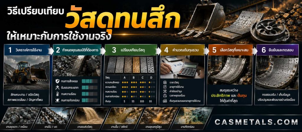 วิธีเปรียบเทียบวัสดุในกลุ่มเปรียบเทียบวัสดุทนสึก