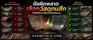 ข้อผิดพลาดในการเลือกวัสดุเปรียบเทียบวัสดุทนสึก