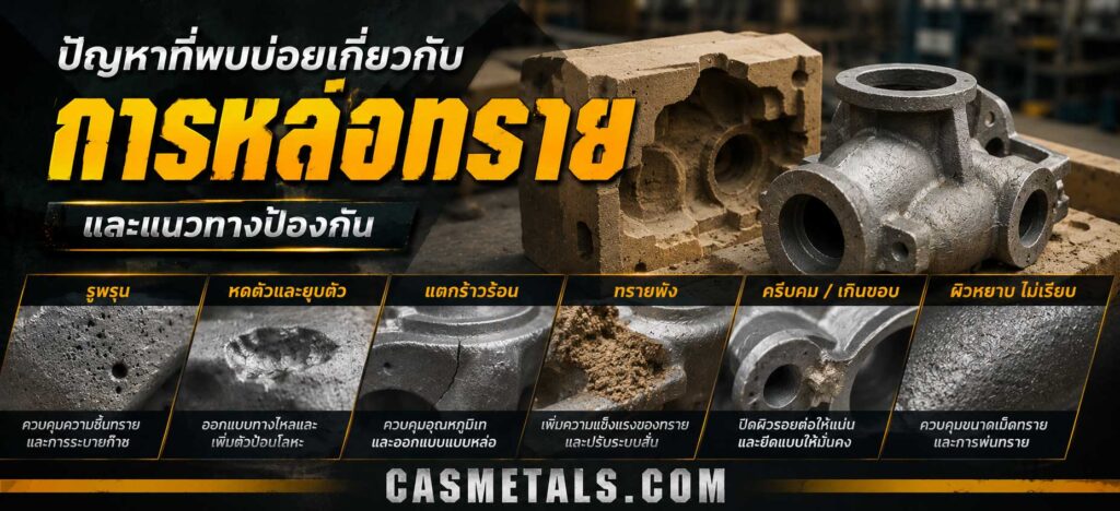 ปัญหาที่พบบ่อยเกี่ยวกับการหล่อทราย 8 ปัญหาที่พบบ่อยเกี่ยวกับการหล่อทราย