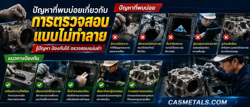 ปัญหาที่พบบ่อยเกี่ยวกับการตรวจสอบแบบไม่ทำลาย