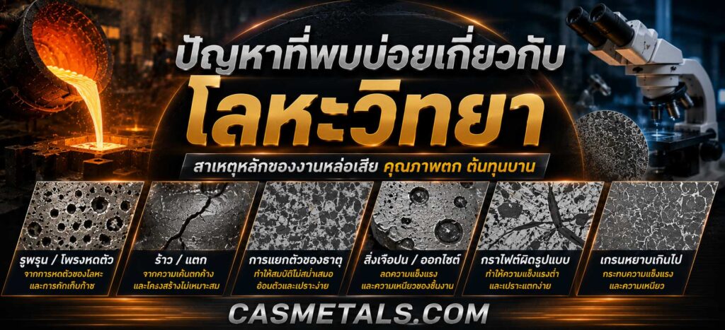 ปัญหาที่พบบ่อยเกี่ยวกับโลหะวิทยา