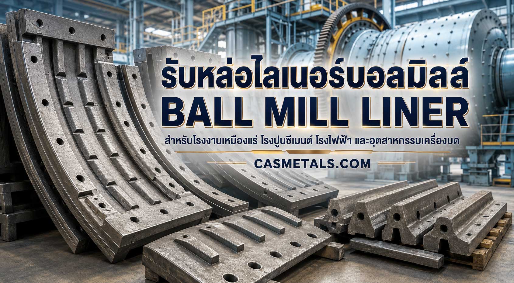 รับหล่อไลเนอร์บอลมิลล์ Ball Mill Liner