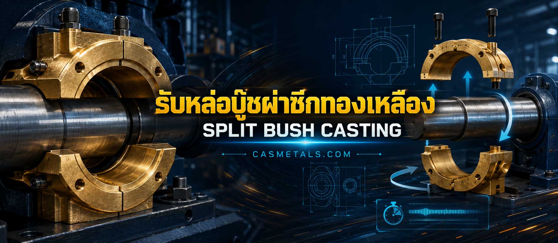 รับหล่อบู๊ชผ่าซีกทองเหลือง (Split Bush Casting)