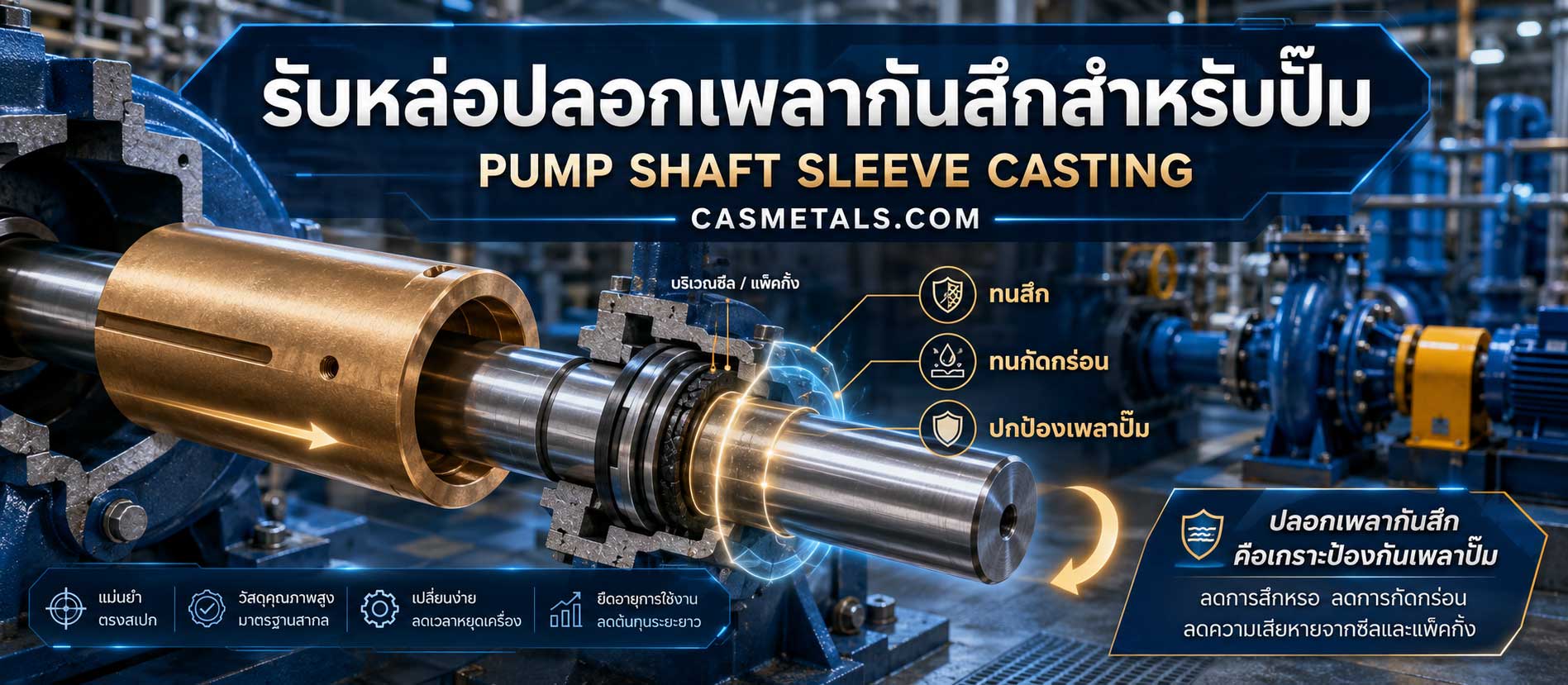 รับหล่อปลอกเพลาปั๊ม (Pump Shaft Sleeve Casting)