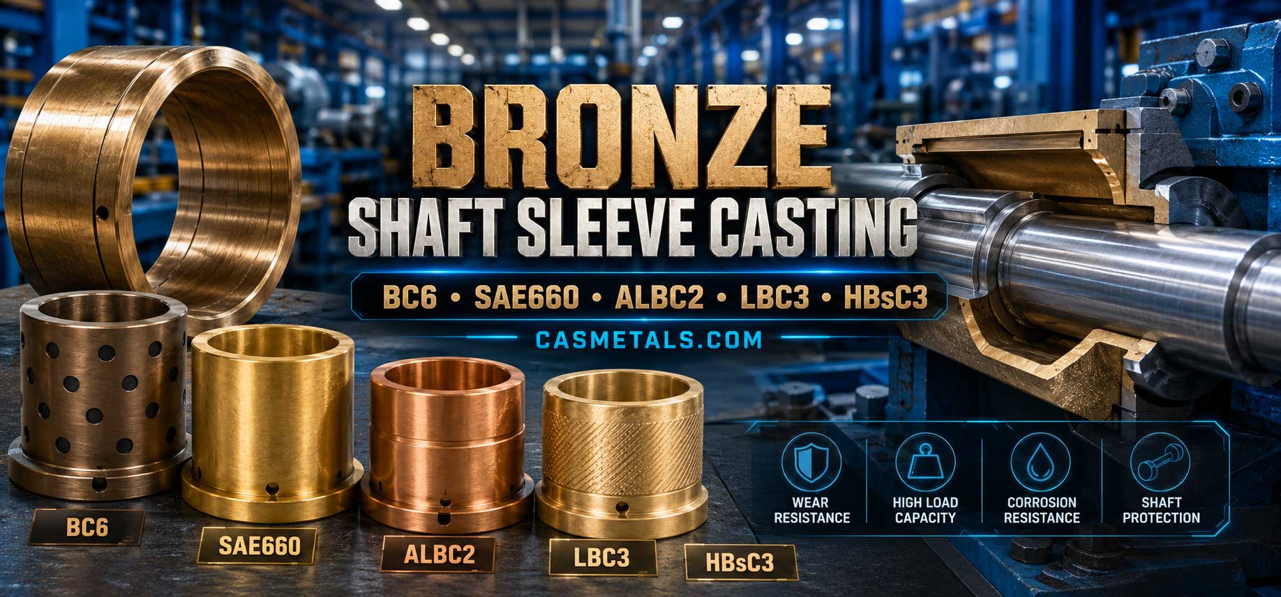 รับหล่อปลอกเพลา (Bronze Shaft Sleeve Casting)