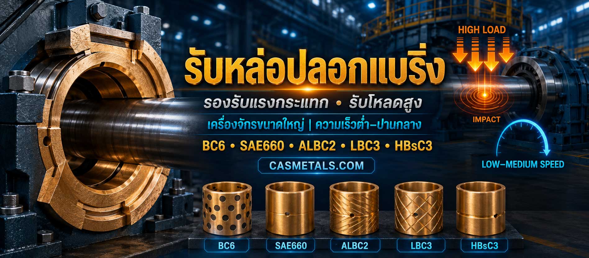 รับหล่อแบริ่งปลอก (Bronze Sleeve Bearing Casting)