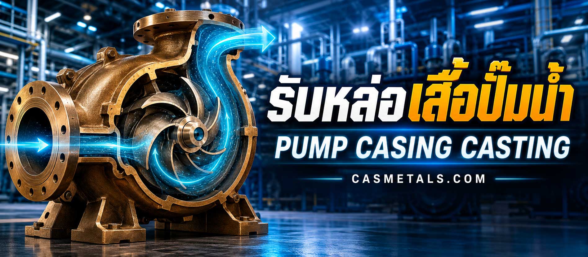 รับหล่อเสื้อปั๊มน้ำ (Pump Casing Casting)