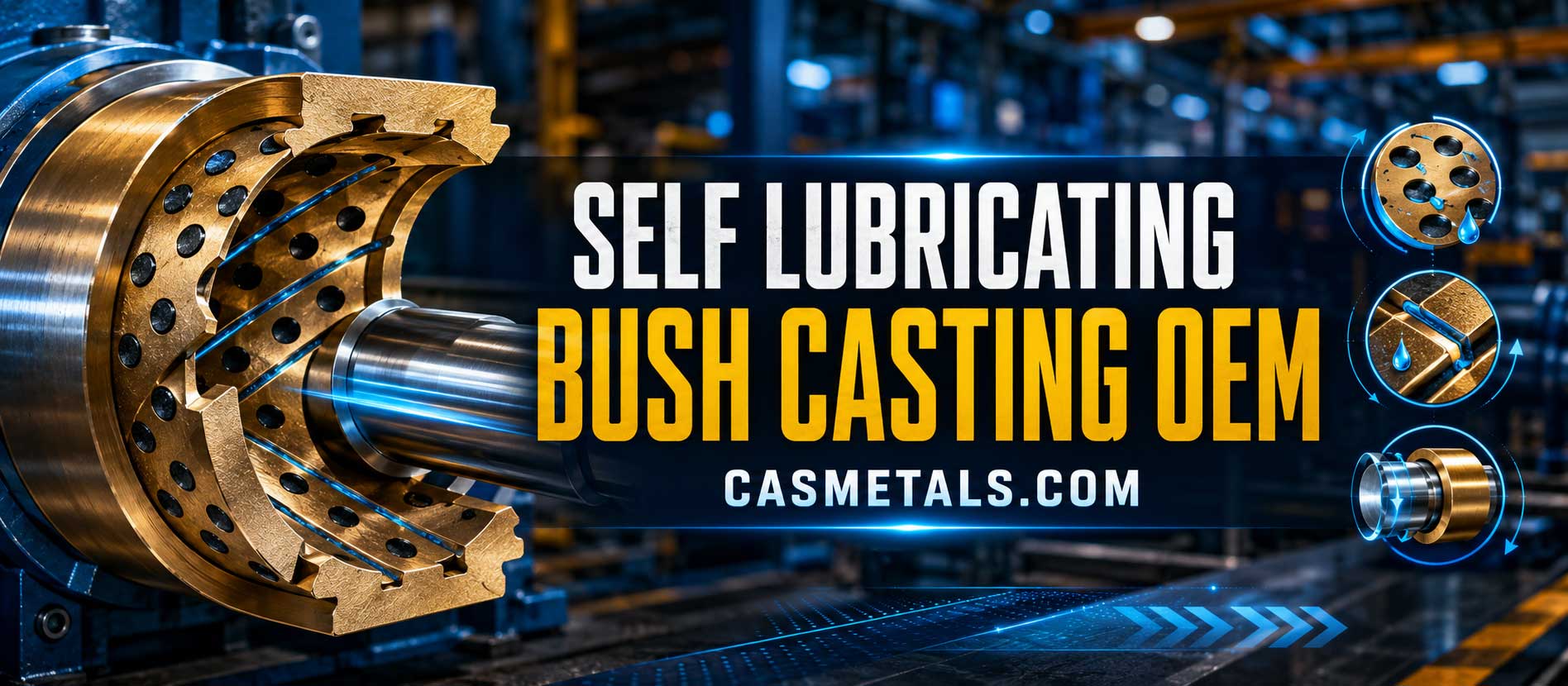 SELF LUBRICATING BUSH CASTING OEM รับหล่อบูชหล่อลื่นในตัว ตามแบบ รับงานผลิต OEM